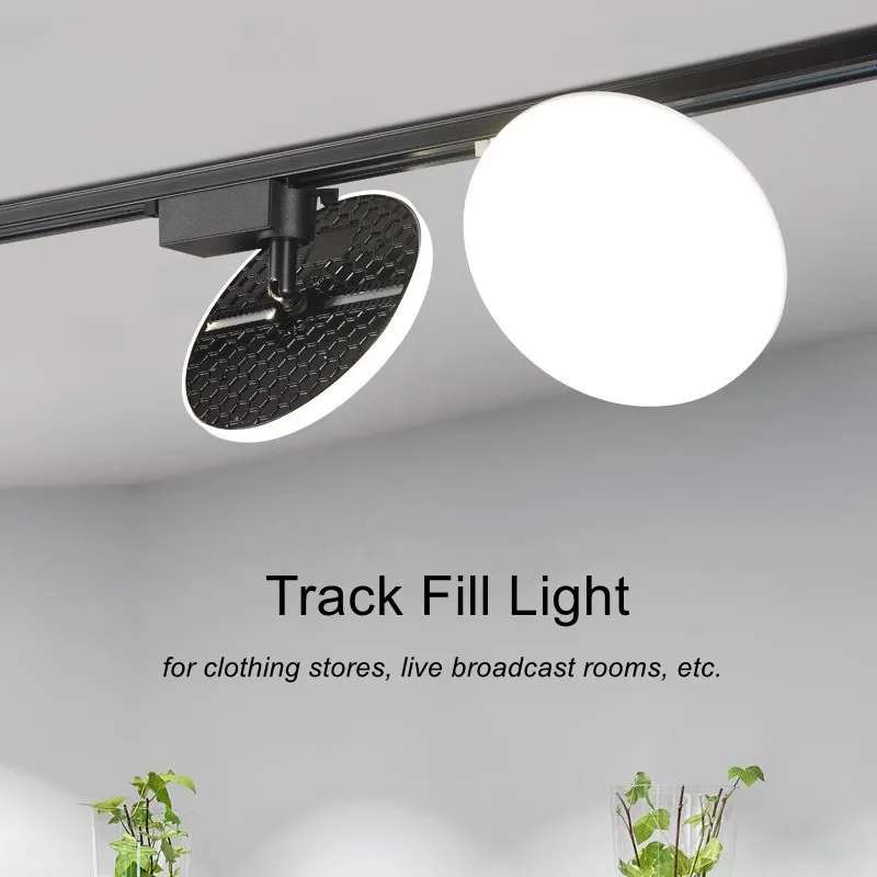 

Ultra-Thin Round Adjustable Track Rail Lights Clothing Store Cafe LED Floodlight Track Rail Panel Ceiling Spotlight 24W 36W 50W