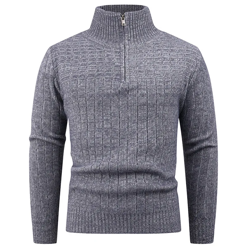 

Sweater Men's Autumn and Winter New Style Men's Fashion Trend Semi-zipper Sweater Men's Knitted Sweater
