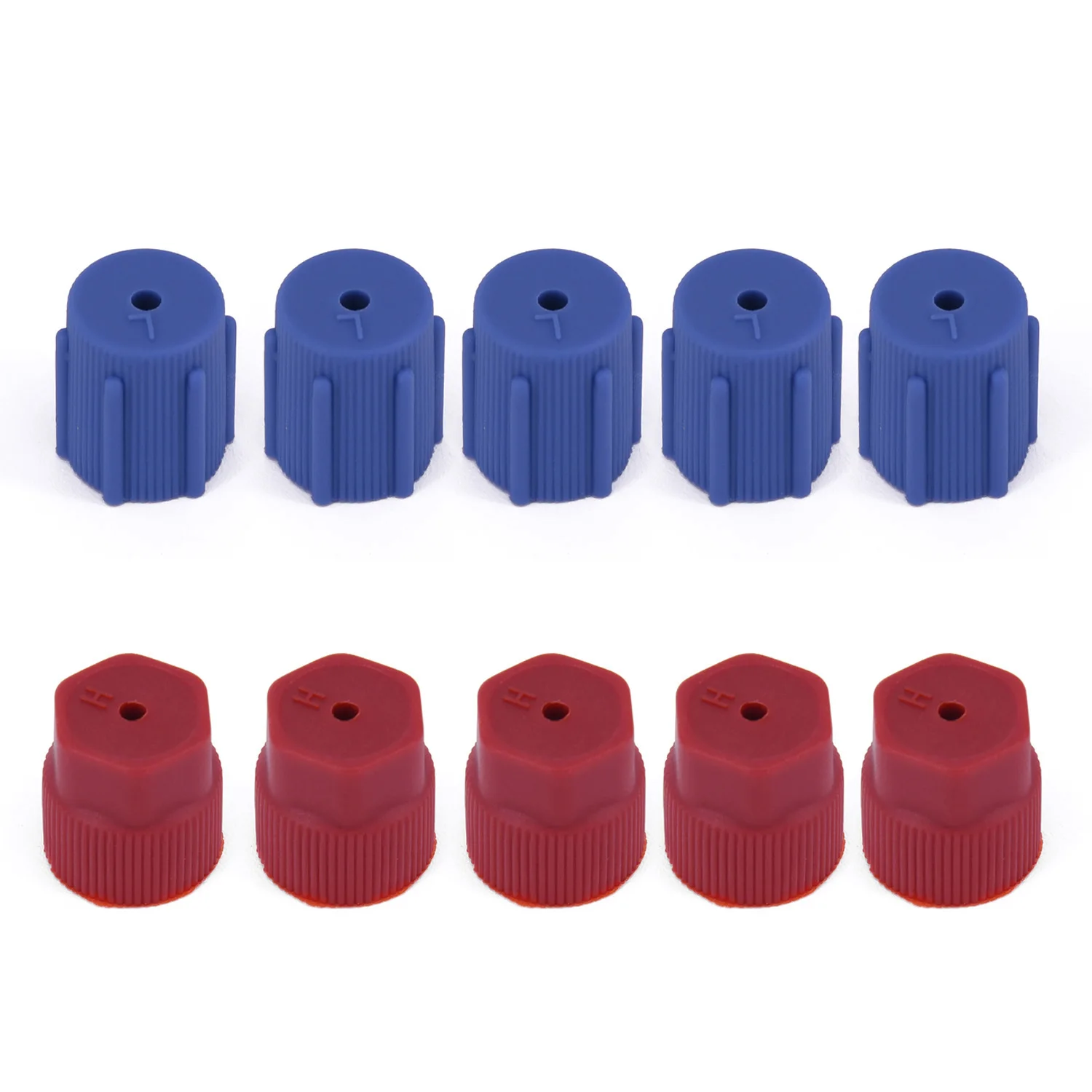 10Pcs Car A/C System Charging Port Service Cap R134a High Low Side Cap Red Blue AC Cap 13mm &16mm Air Conditioning Accessories