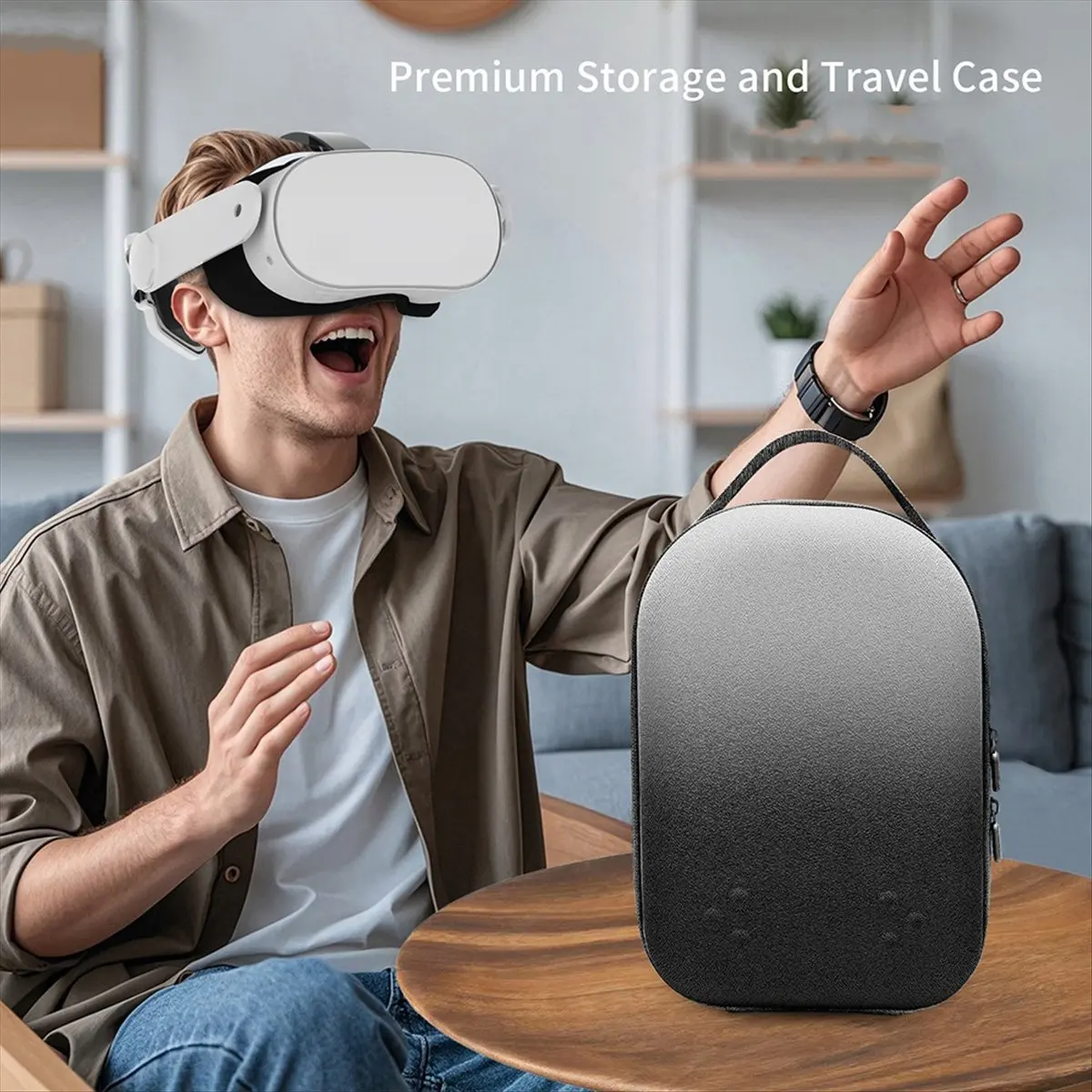 BaoBao- حقيبة حمل مقاومة للصدمات لـ Meta Quest 3S - حقيبة سفر مضادة للسقوط مع جيب شبكي، تخزين نظارات الواقع الافتراضي الواقية B #1