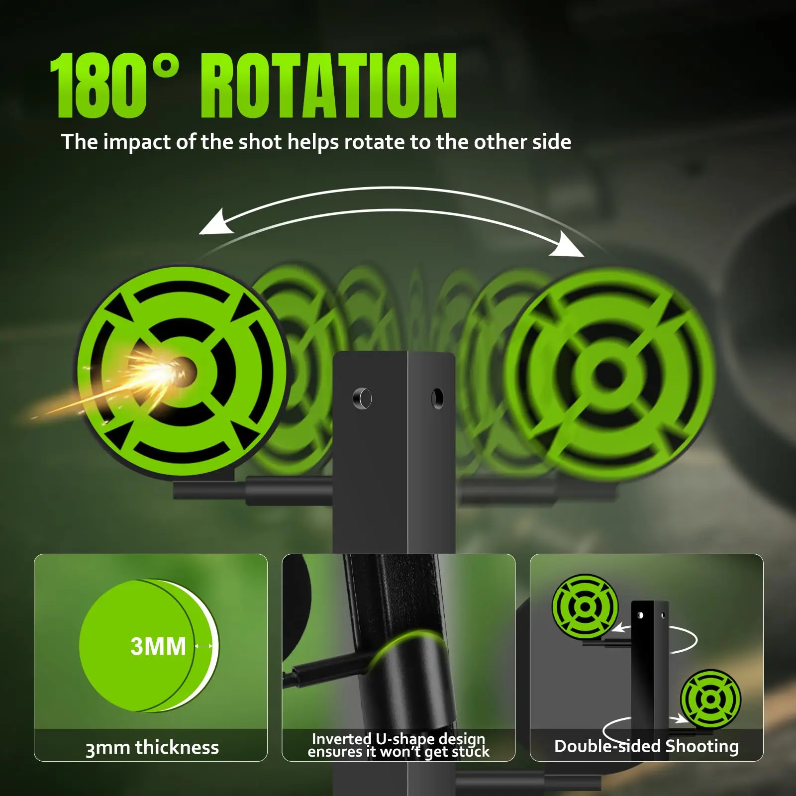 Ideagle Metal Swing Dueling Tree Target Stand with 8 Steel Plates Heavy Duty Alloy Rotate Swing Target for Shooting Practice