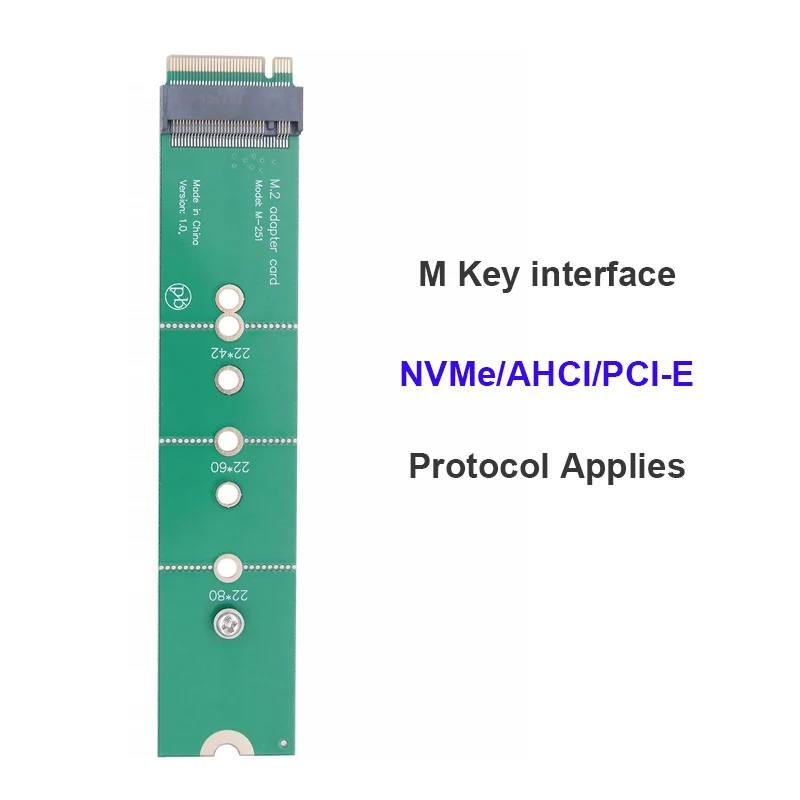 OULLX-M.2 NGFF NVME AHCI Male To Female SSD 하드 디스크 인터페이스 테스트 보호 카드, B + M 키 슬롯 확장 보드