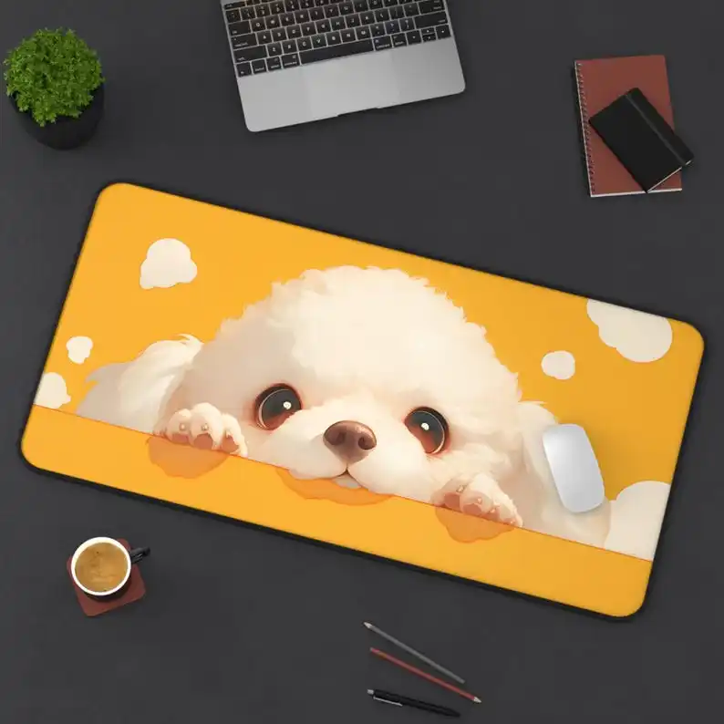 

Bichon Frise Desk Mat, Cute Puppy Mouse Pad, Gift for Dog Lovers Large Mouse Pad, XXL Gaming Accessories, Gamer Carpet.