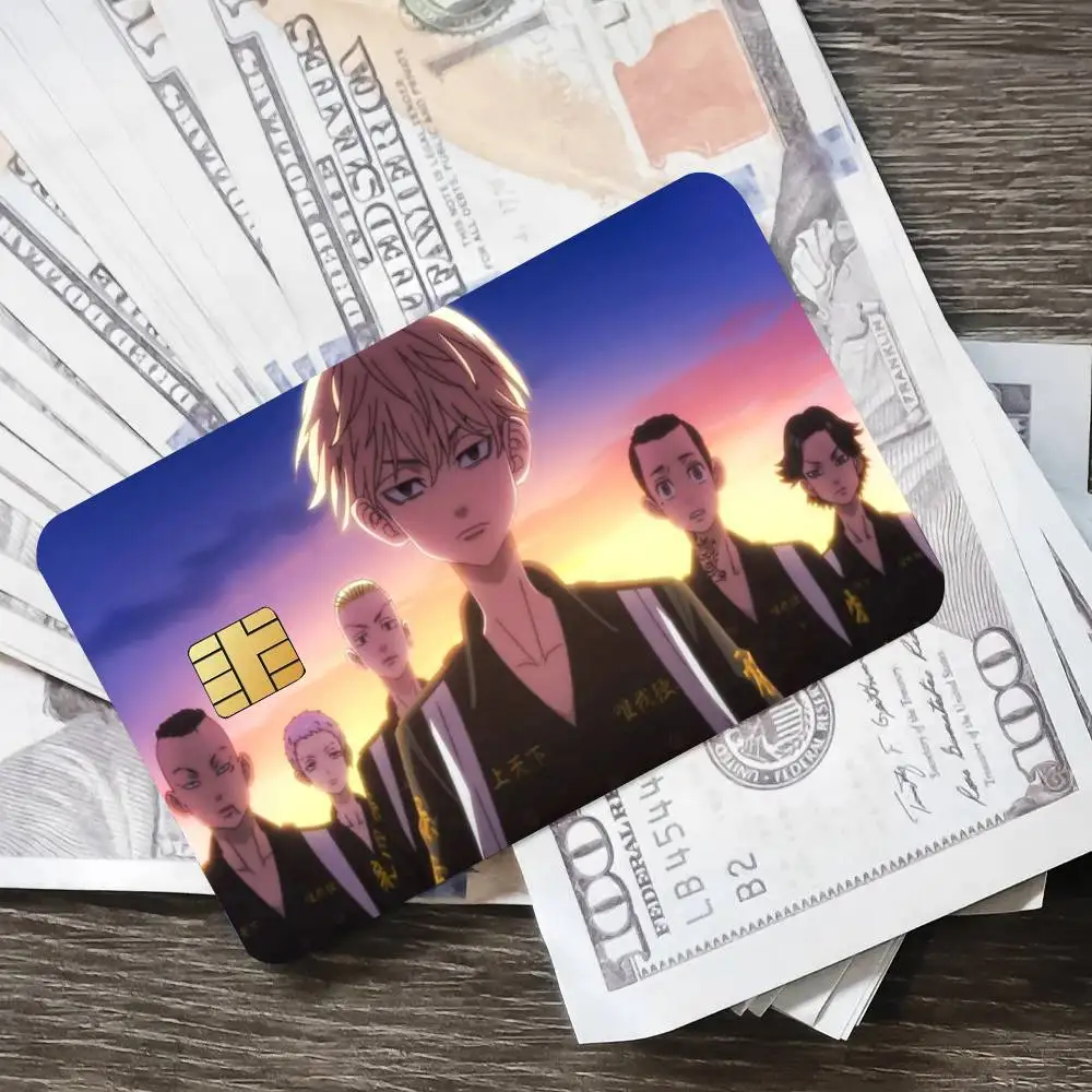 أنيمي طوكيو المنتقمون ميكي المشارك الائتمان الجلد غطاء بطاقة ملصقات 4 قطعة فيلم حافلة تمرير الجبهة الديكور البنك الخصم مقاوم للماء