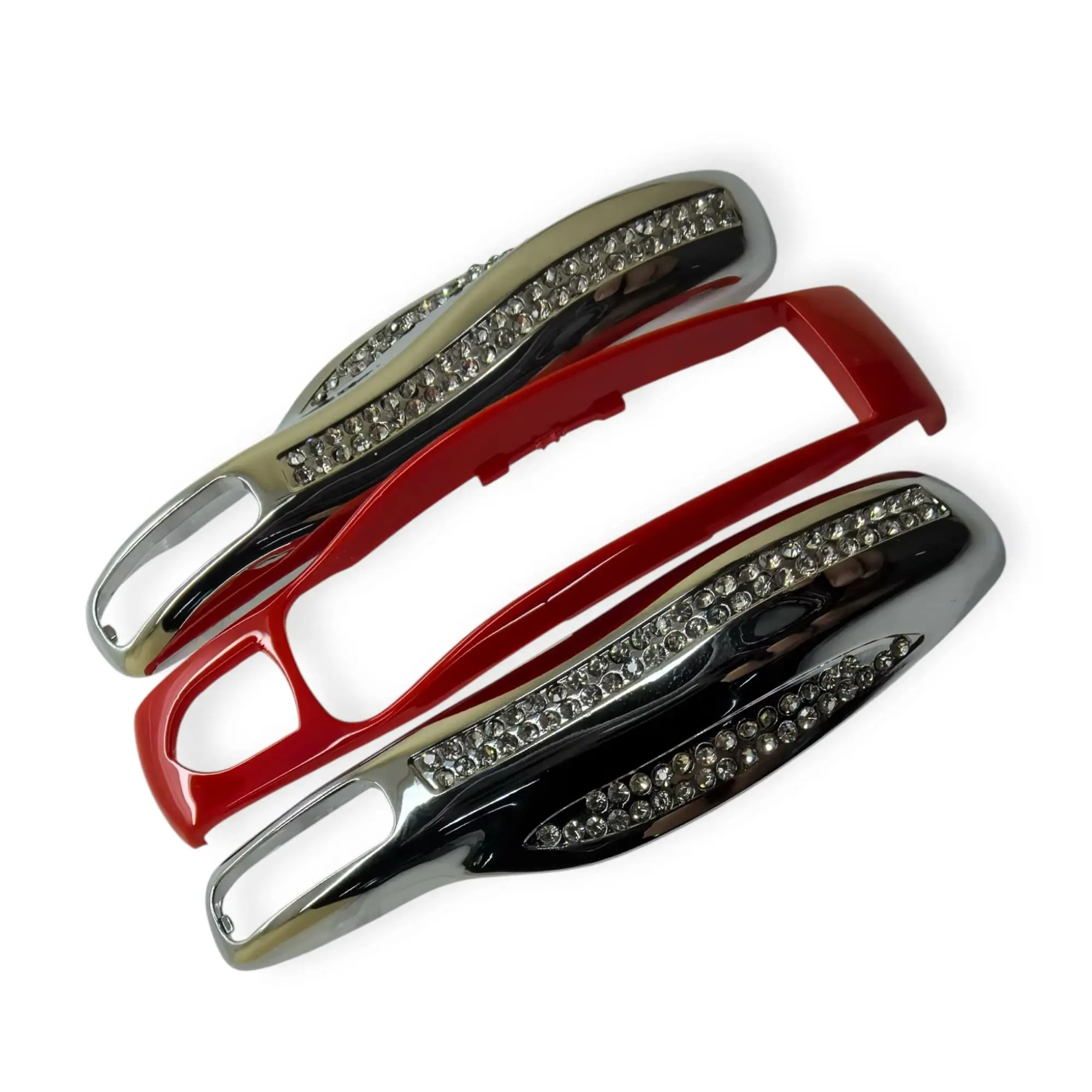 3PC 럭셔리 다이아몬드 장식 키 쉘 커버 자동차 키 케이스 포르쉐 카이엔 파나메라 마칸 카이맨 블링 스타일