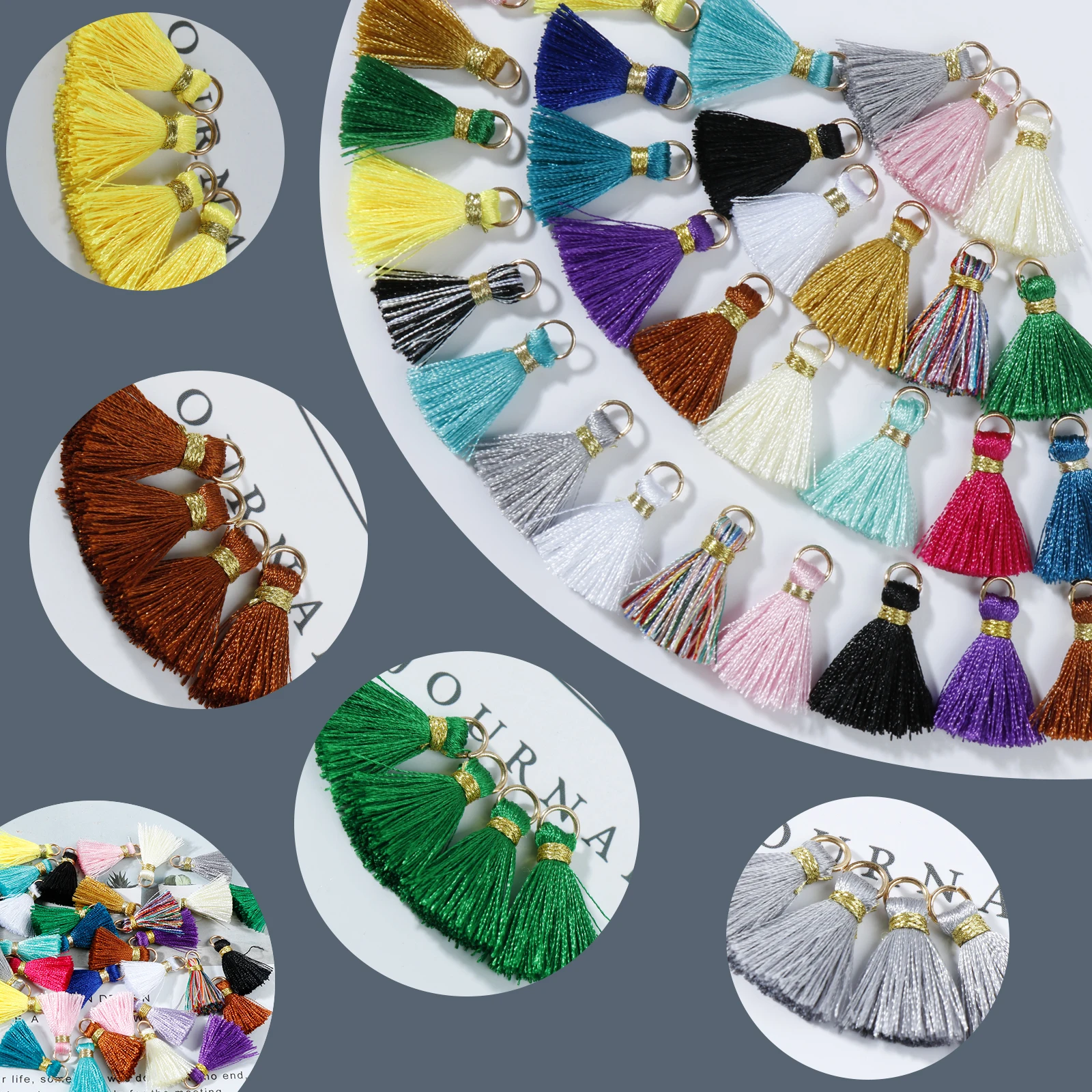 20pcs  Mini Tassels for Jewelry Earring  Making Artificial  Crafts  Keychain Trim Fringe Tiny