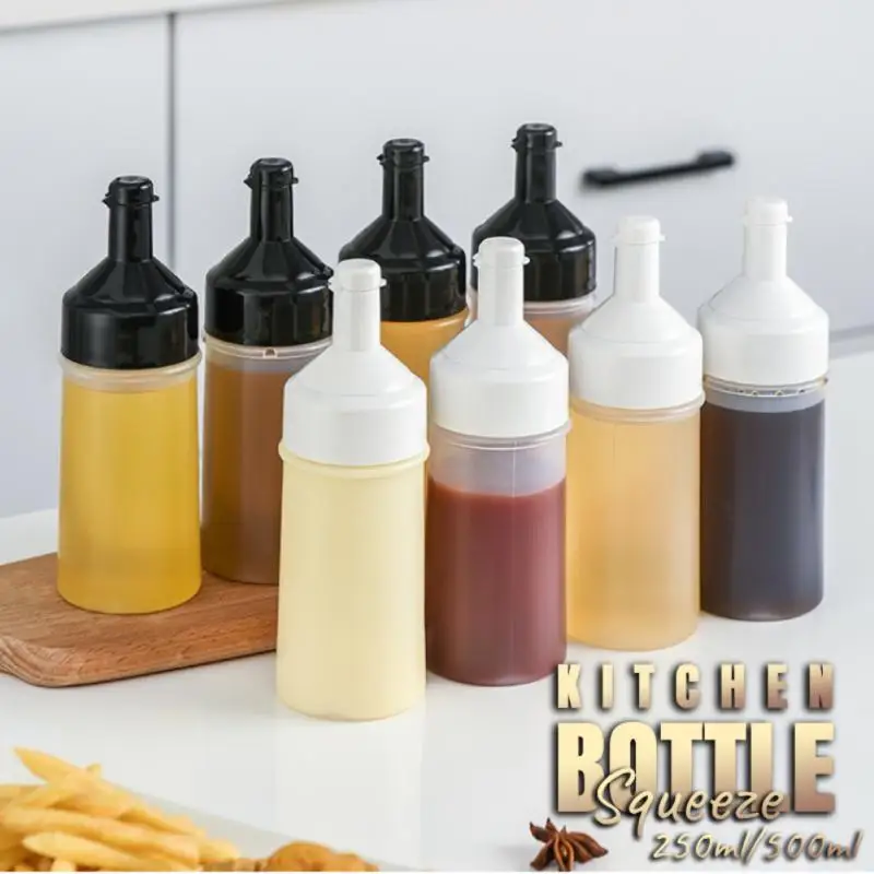 250ml/500ml Oil Spray Bottle Kitchen Condiment Bottle Ketchup Mustard Hot Sauces Olive Oil Bottles Kitchen Accessories