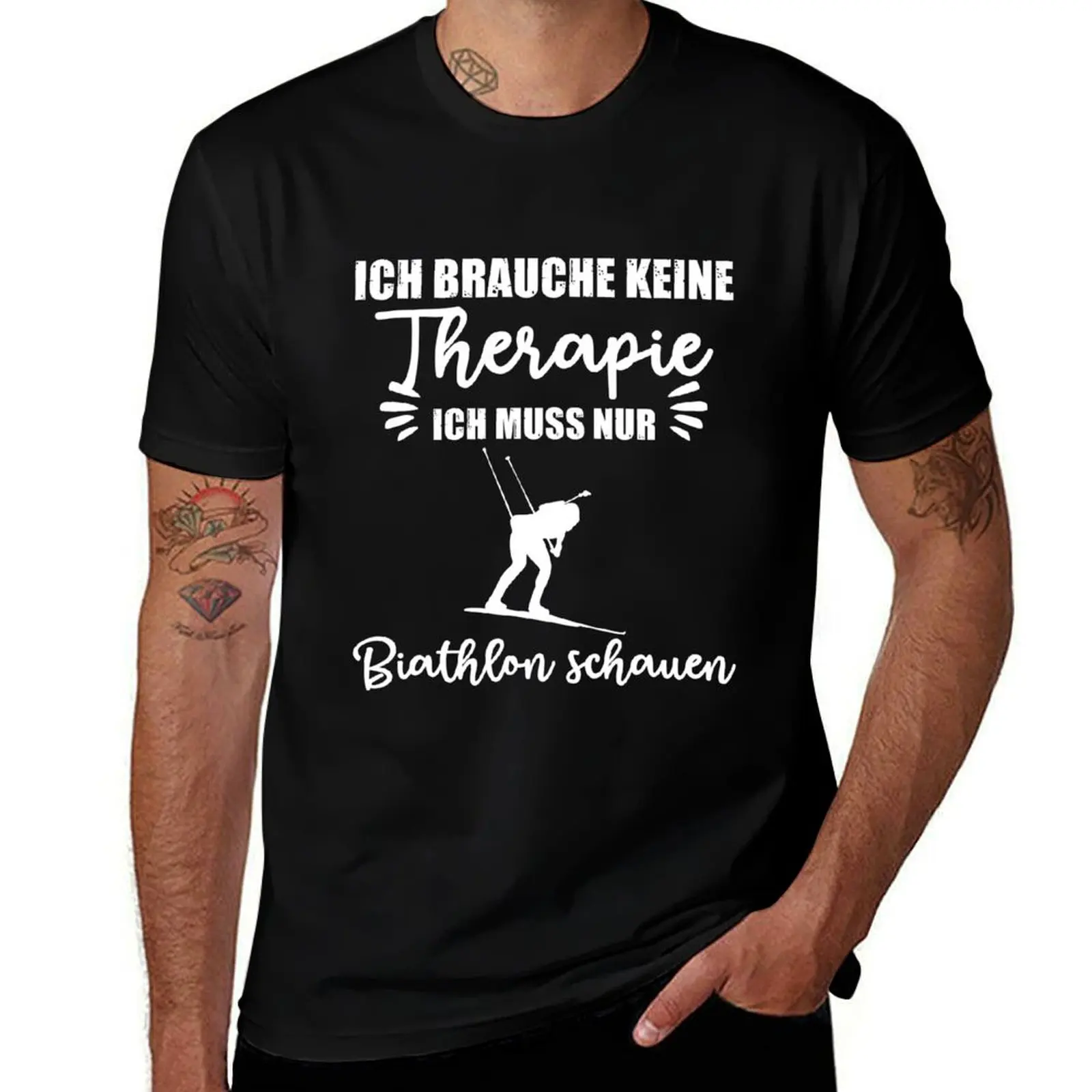Biathlon therapy results biathlon T-Shirt Soft Basic Cotton Short Sleeve Tee T-Shirt