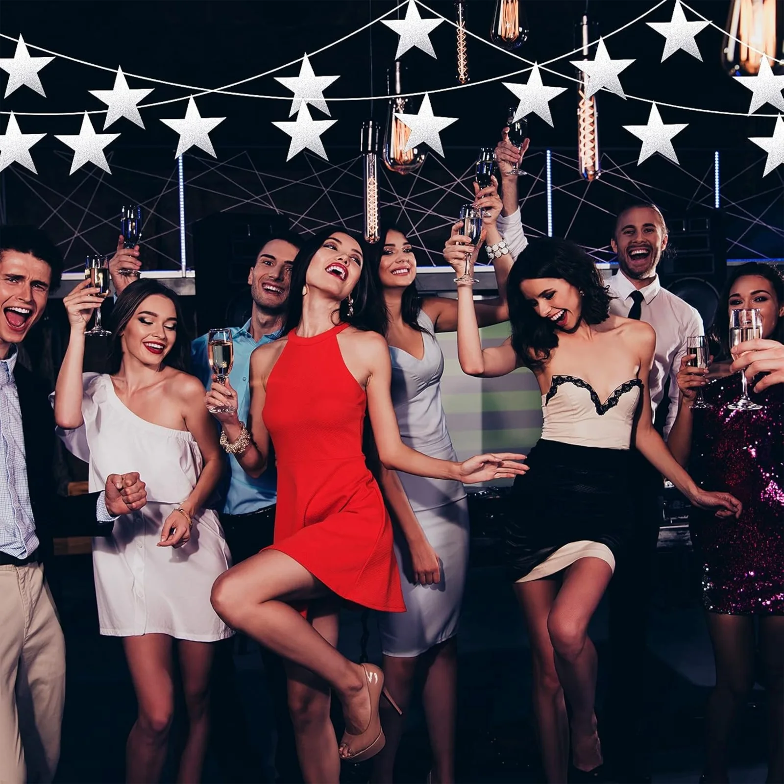 반짝이 별 컷아웃 양면 종이 별 장식 별 색종이 교실 벽 파티 용품