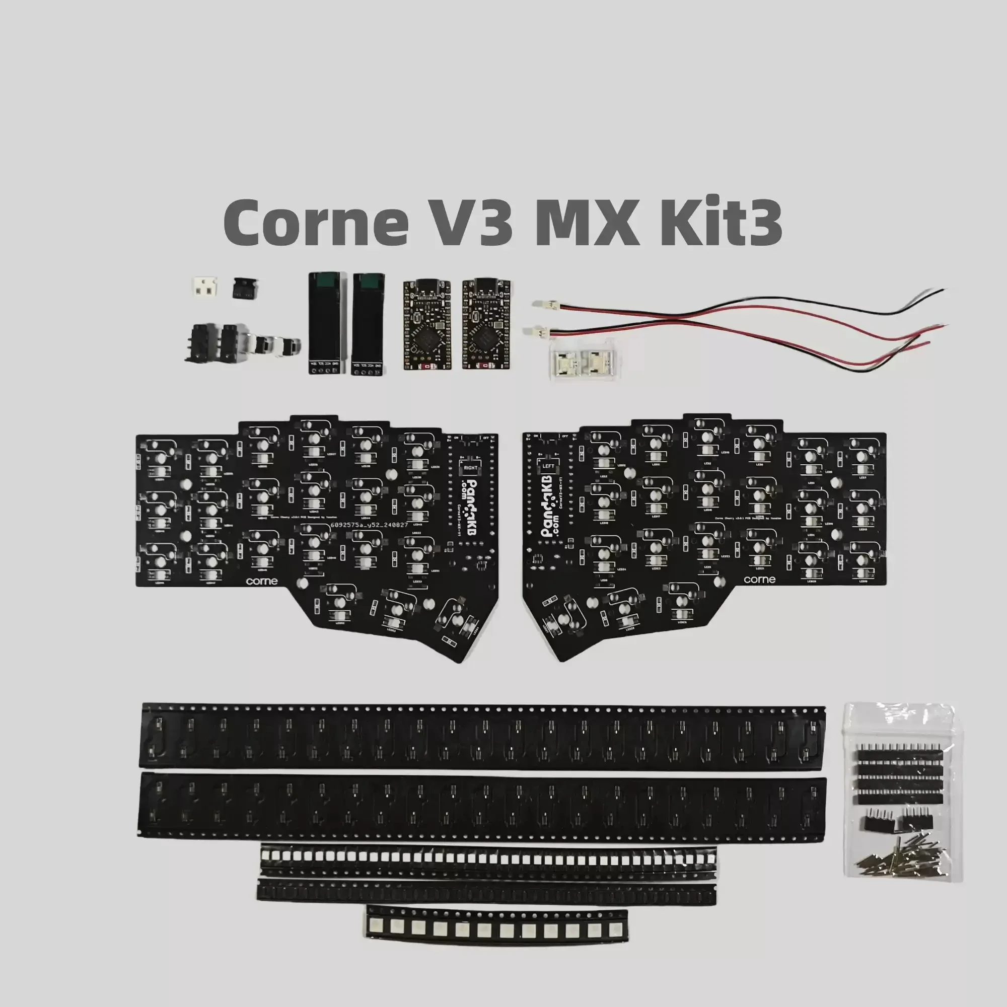 Płytka pozycjonująca PCB klawiatury Corne V3, PCB Corne Mx Choc Crkbd, akcesoria dla graczy PC i laptopów do samodzielnego montażu (split kit) z możliwością personalizacji.