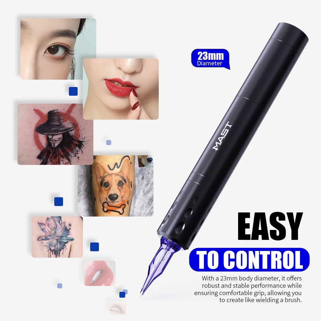 Mast Tour Air Permanent Makeup Tattoo Machine Full Kit  Rotary Pen 3.0mm Stroke for Lip Pmu Cartridge Needles Set Supplies