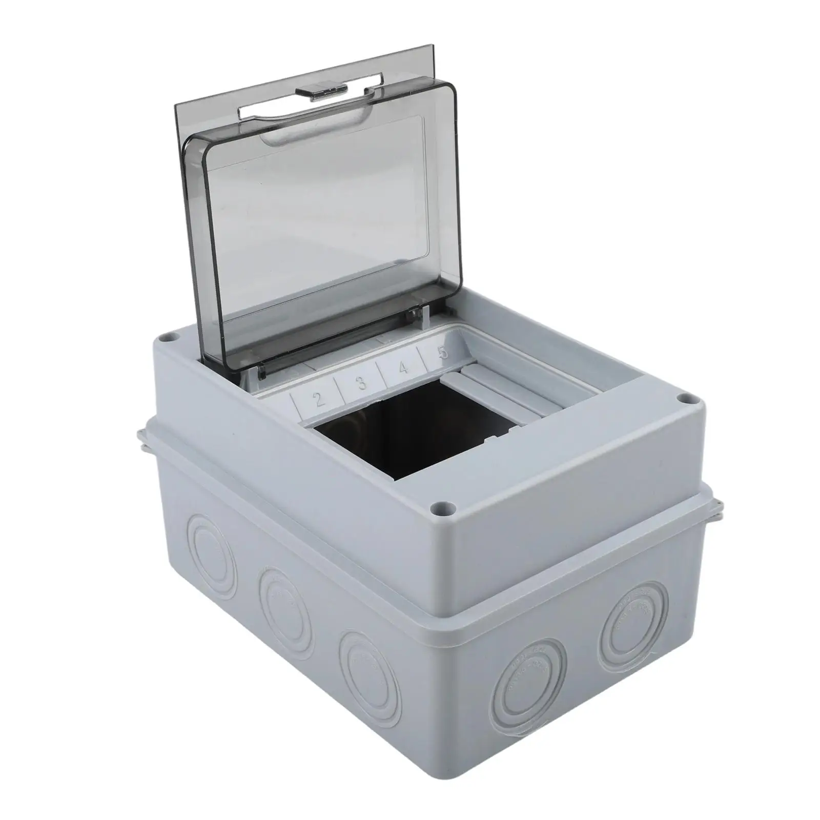 IP65 Rated Waterproof Distribution Box with Transparent Door 1 Row 5 Modules Easy Installation and Cable Protection
