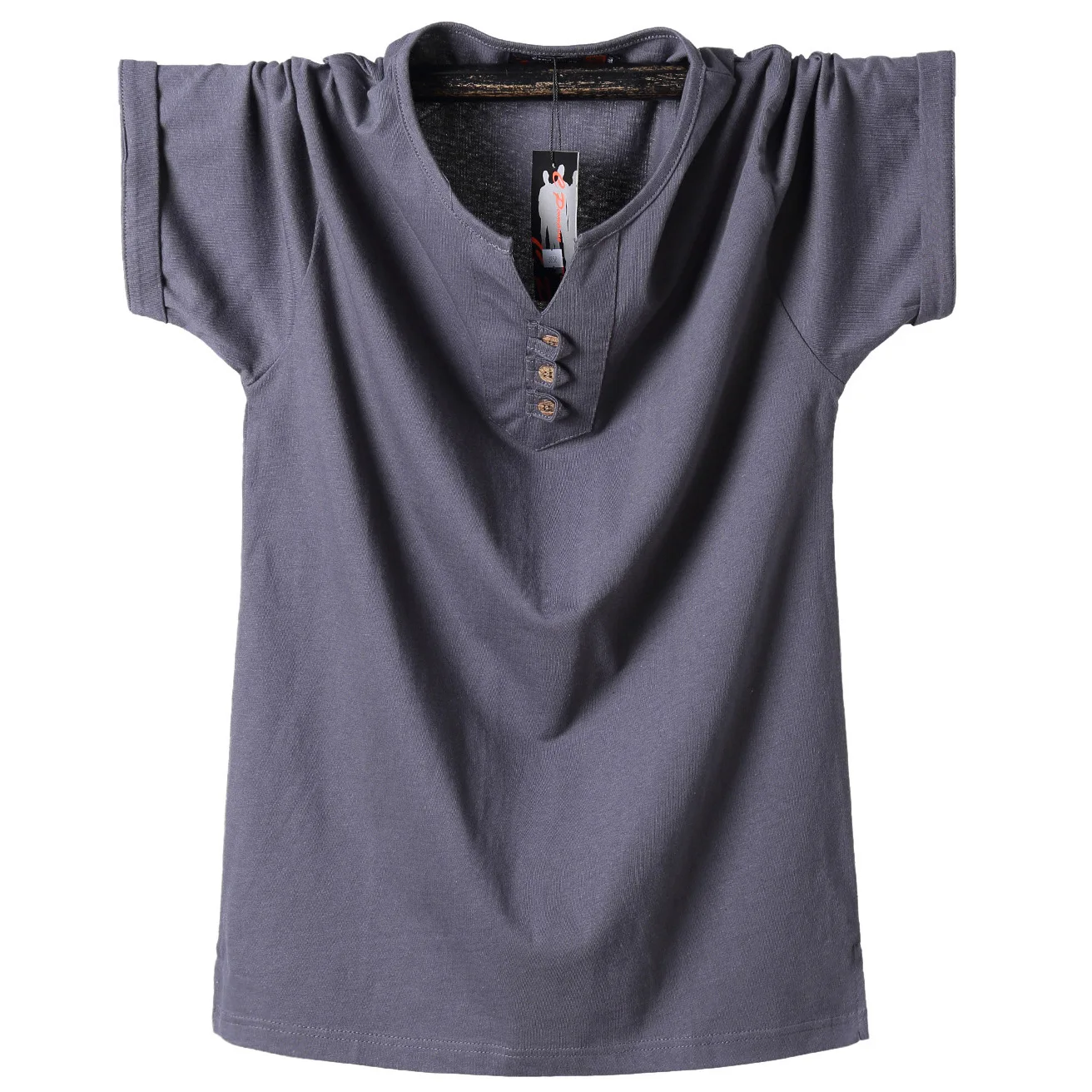 Fat Man Short Sleeve T-Shirt, Extra Large Fat Man V-Neck Heavy Cotton T-Shirt 8XL Half Sleeve Men's Tops Tees 8858