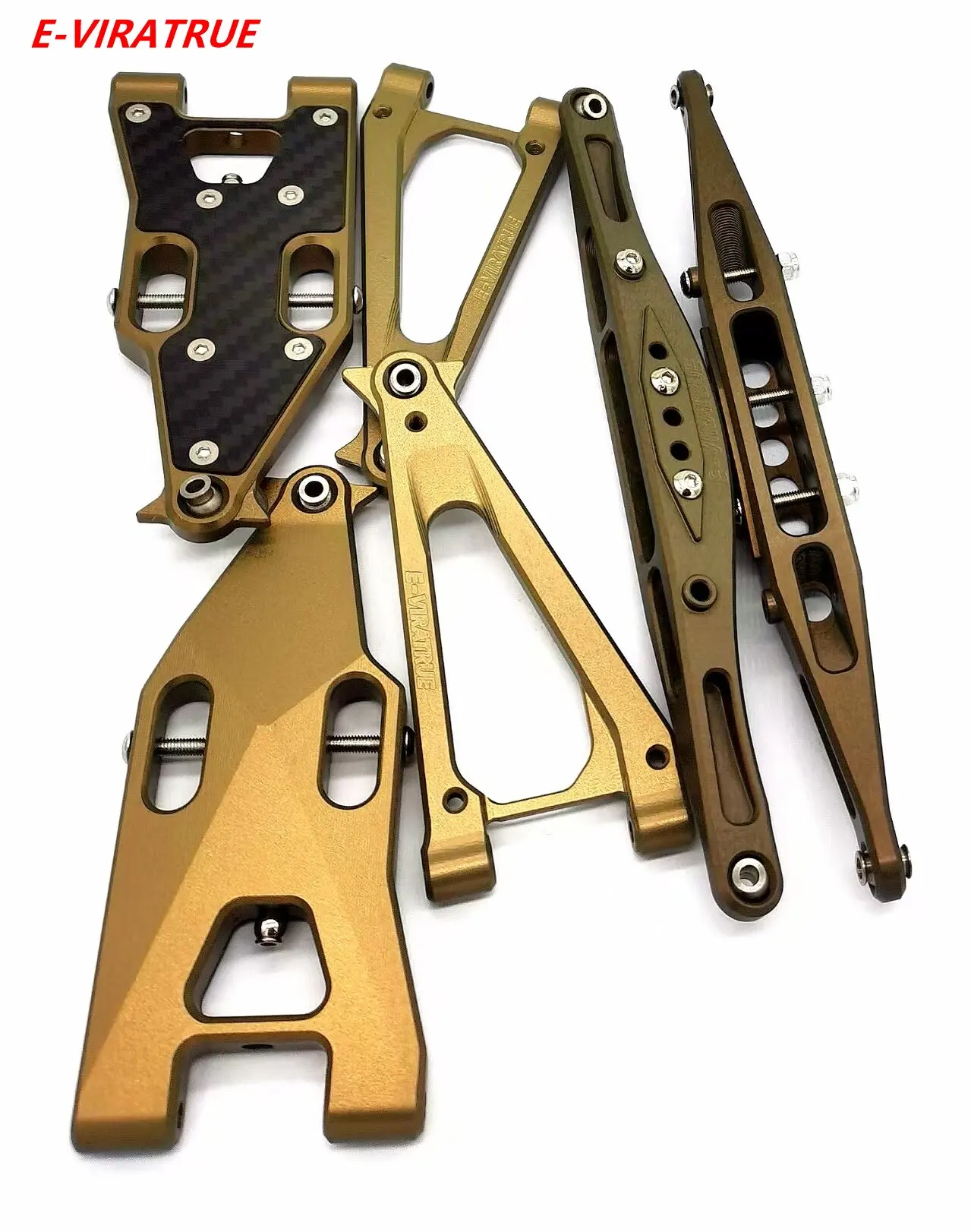 E-VIRATRUE 7075Alu Hard Anodized Upper&Lower Suspension Arms&Rear Trailing Arms For Losi Baja Rey 2.0 1/10