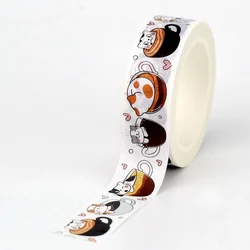 1 pièce Ruban adhésif Washi Chats et Café, 10m, pour Scrapbooking, DIY