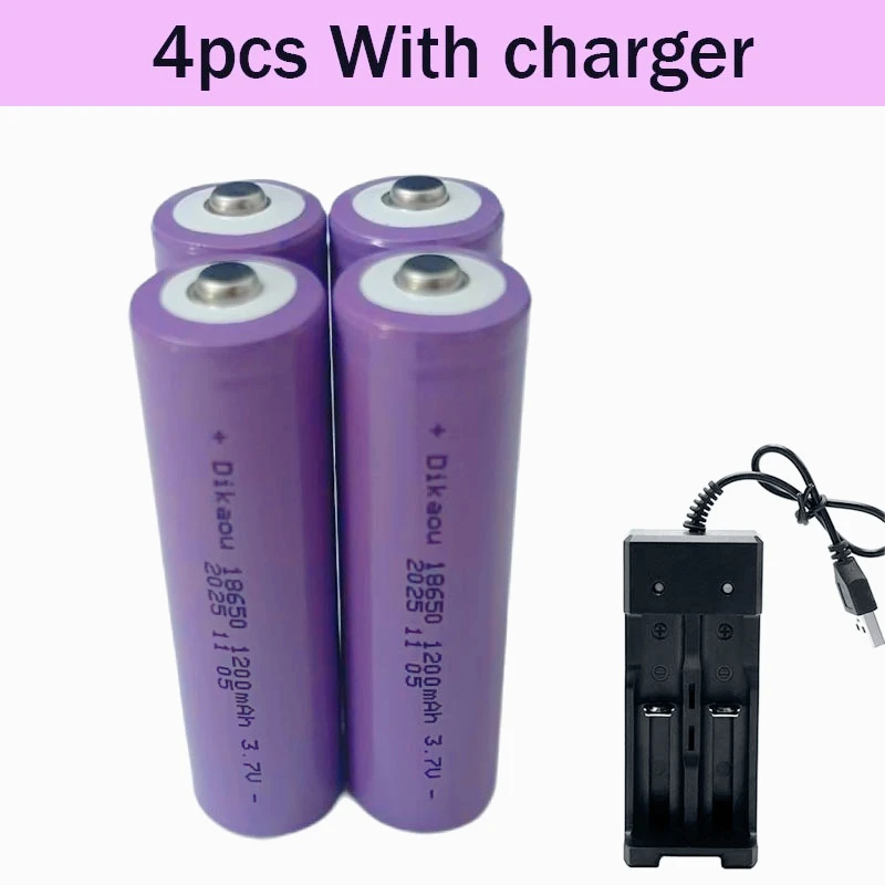 18650 1200mAh 3.7V Li-ion Rechargeable Battery for Lanterns Flashlights Doorbells Fans Shavers Solar Street Lights Wholesale