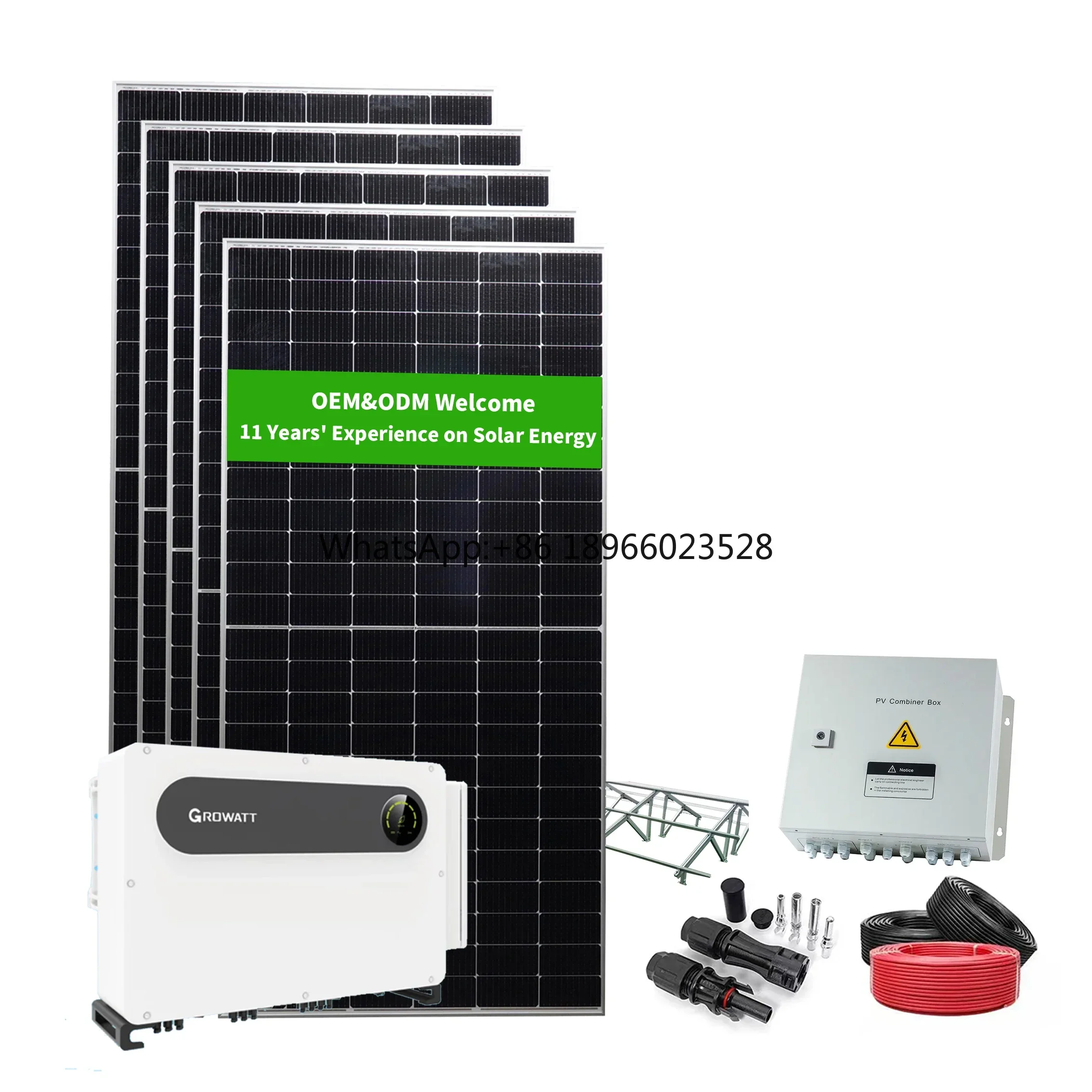 Power Generation Hybrid On Grid Solar Storage Growatt 600kw Energy Panel System Industrial Solar Panel System