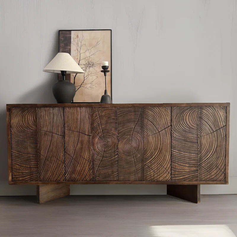 

Ваби-саби Винтажный прихожая Шкаф Ретро Минималистский Креативный сервант из массива дерева