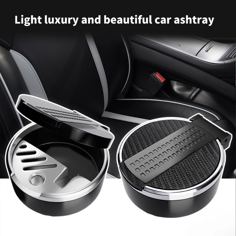 Compact Car Ashtray with Lid Odor Resistant Cigarettes holders Vehicle Cupholder  Ashtray ABS for Car Cup holders