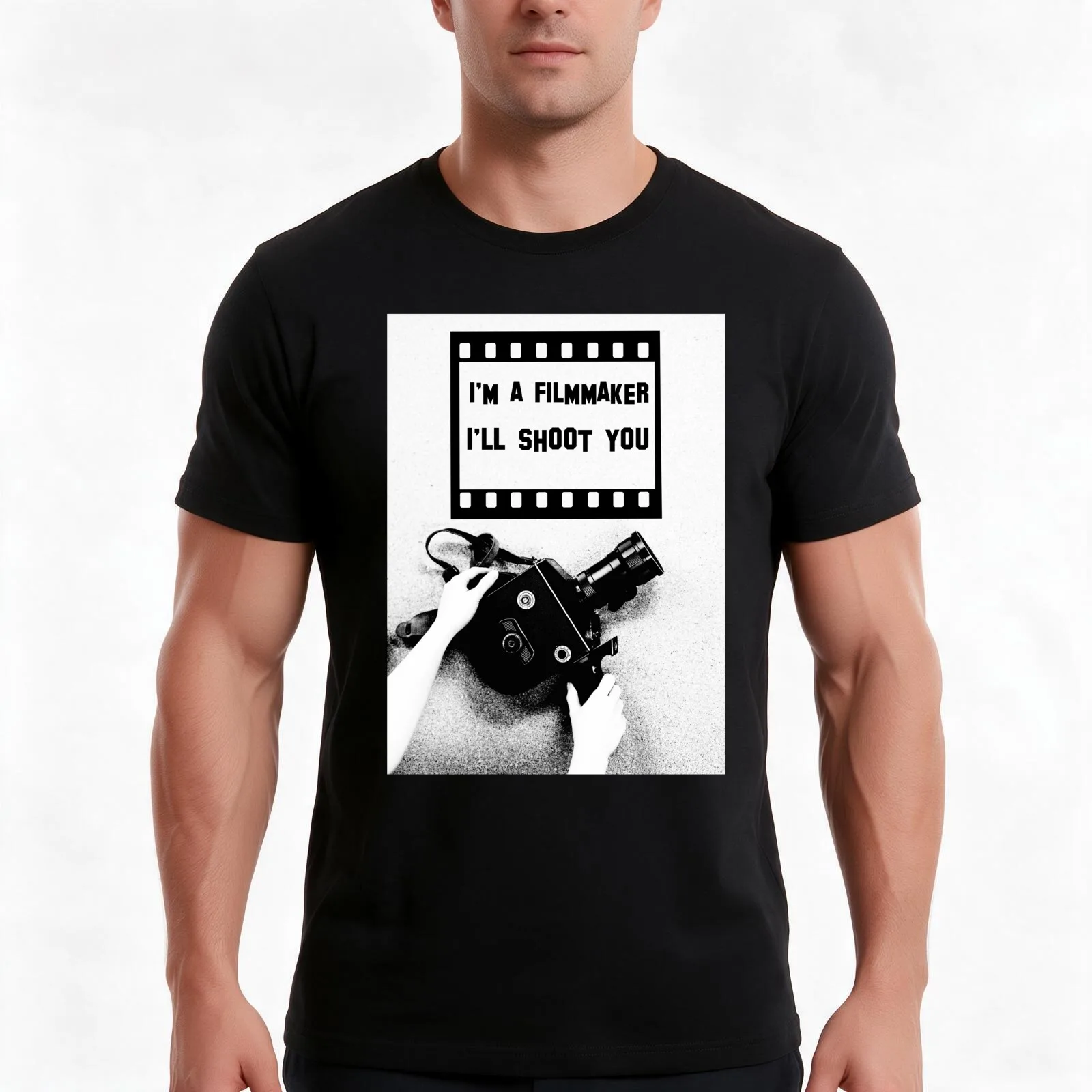 I'M A FILMMAKER T-Shirt, Summer Casual Cotton Tee, Oversized Streetwear Tops, Vintage Graphic Print, Loose Fit Short Sleeve