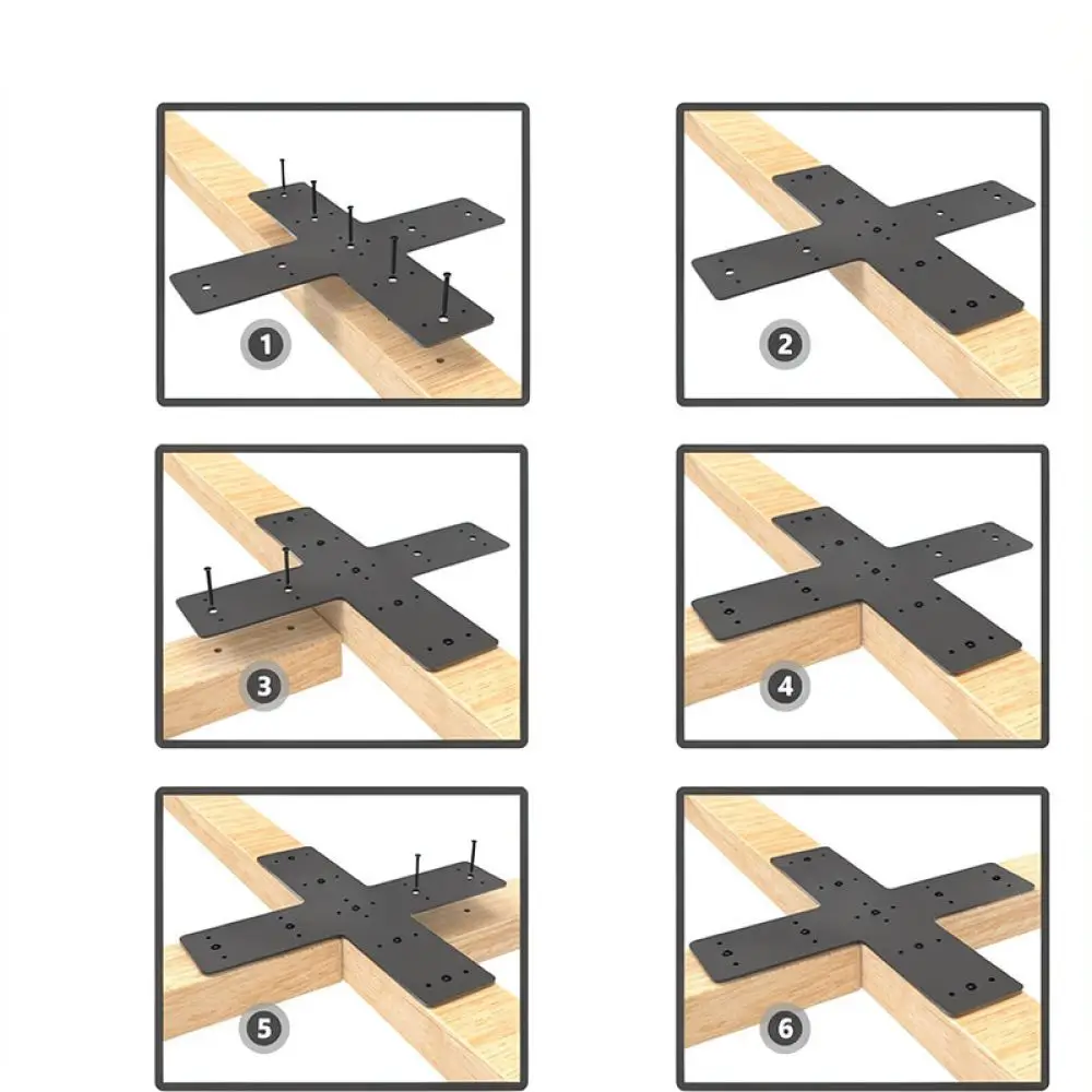 X Shaped Steel Mending Plate Heavy Duty Connector For Pergola Truss Timber Frame Joint Stability Architectural Support Hardware