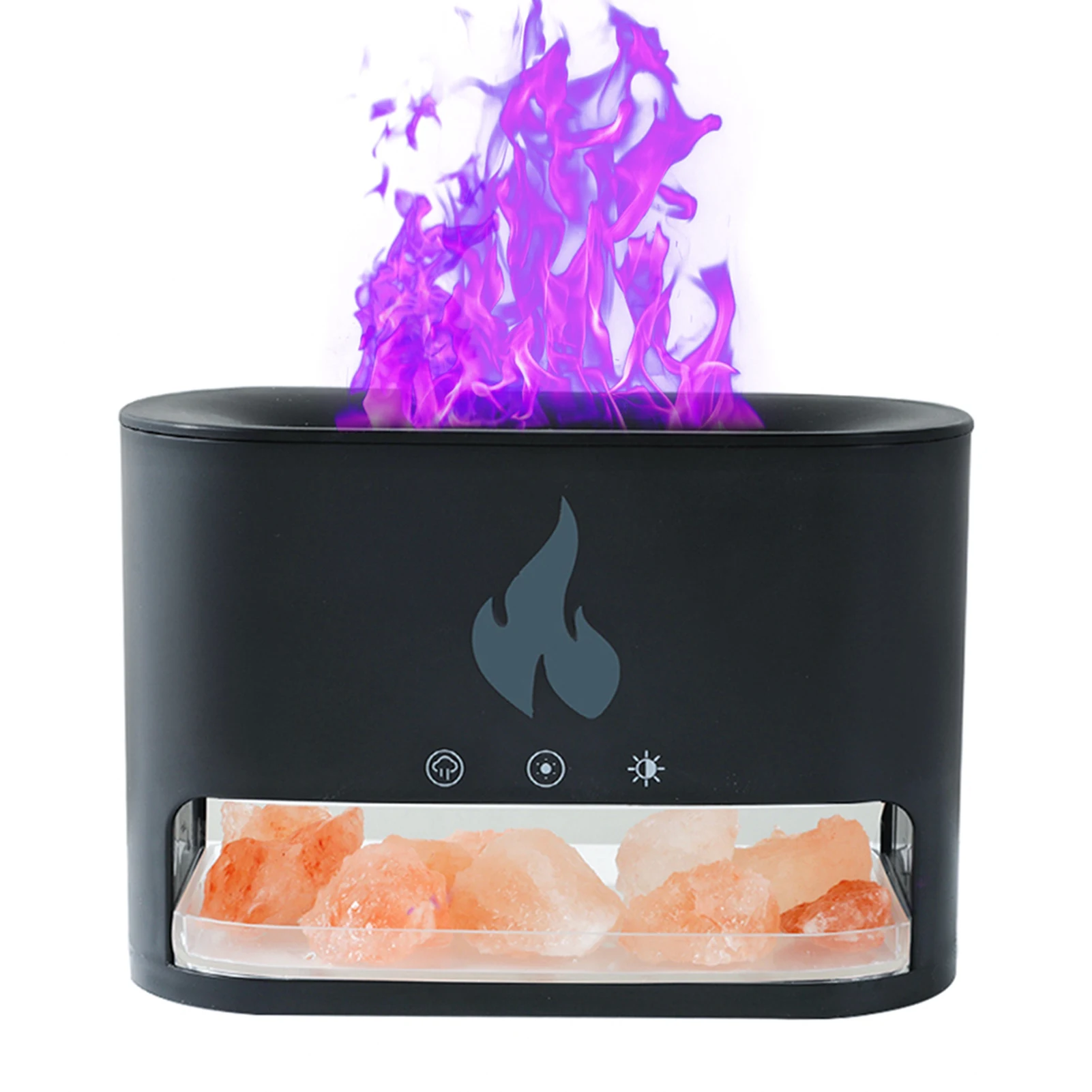 

250ml Aromatherapy Essential Oil Diffuser Type-C USB Powered Auto Shut-Off Night Light 4 Color Flame Salt Lamp Diffuser Silent