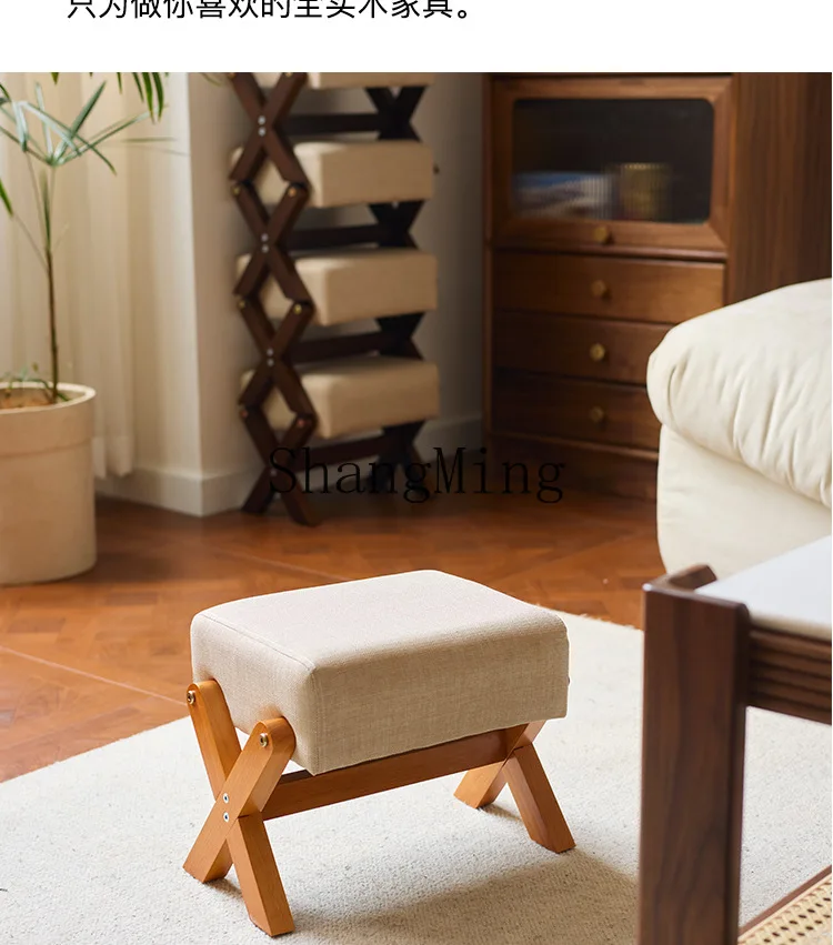 DSA solid wood small stool change shoes household door board low stool living room coffee table soft