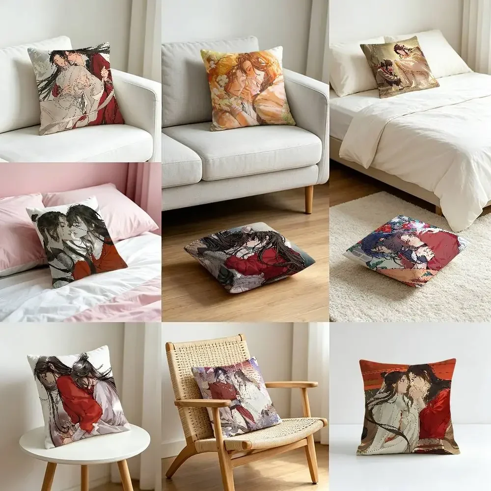 Heaven Officials Blessing Customizable Square Pillowcases, Stylish And Soft, Perfect For Beds, Cars, And Sofas.
