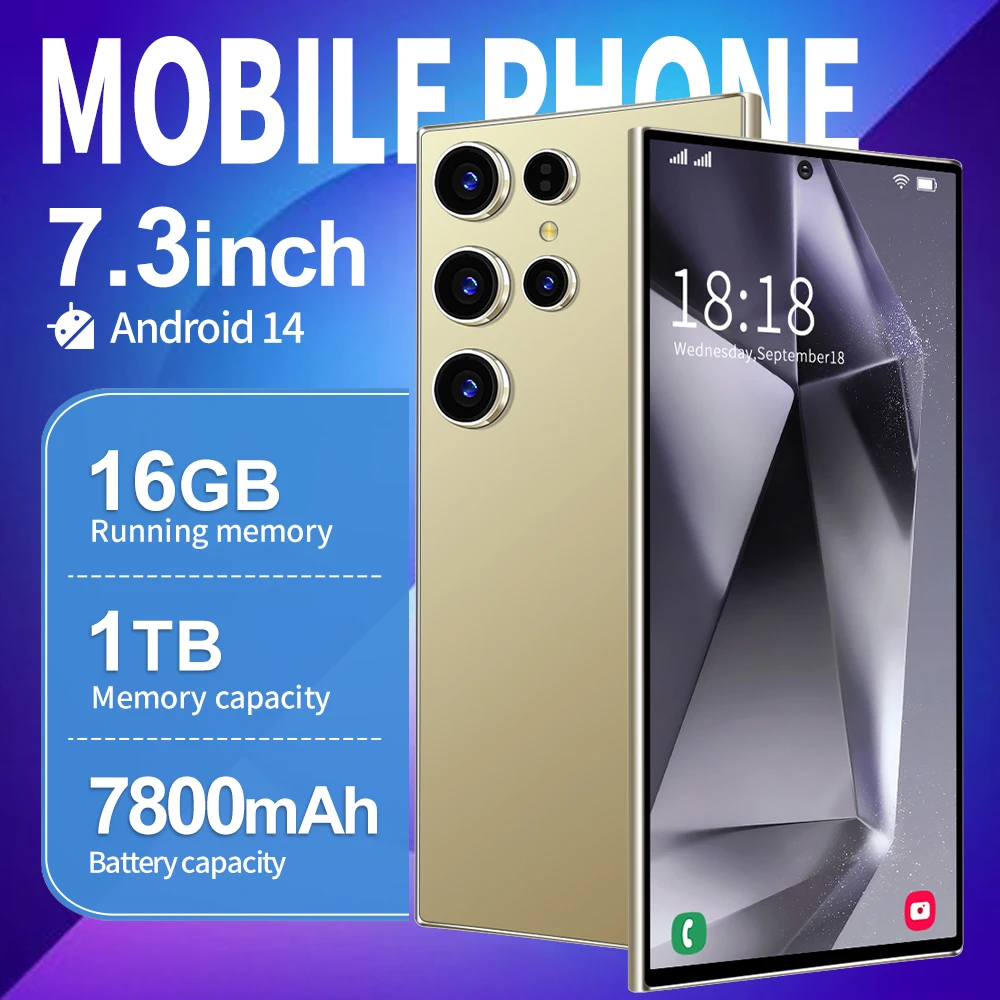 

2024 Original S24Ultra Smartphone 5G 7.3" Full Screen 7800mAh Snapdragon 8 gen3 Camera 108MP Android Phone Unlocked celular