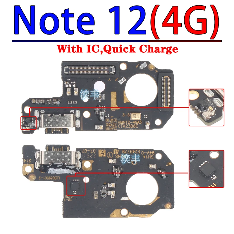 Usb Dock Charger Connector for Xiaomi Redmi Note 12 12S 13C Pro Plus + 4G 5G Charging Board Flex Ports