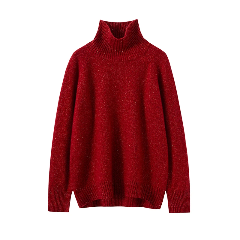2025 Hot Sale Winter Women\'s 100% Pure Cashmere Sweater Turtleneck High Quality Soft Female Loose Thickened Knitted Pullover