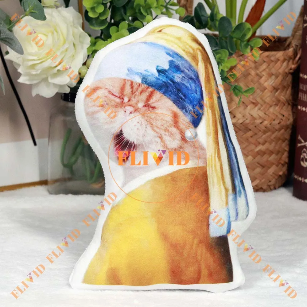 Custom3D الحيوانات الأليفة القط رئيس صورة وسادة ، مضحك خمر وسادة رأس الكلب ، وسادة شخصية ، الحيوانات الأليفة فقدان هدية تذكارية ، الحيوانات الأليفة عاشق هدية #6
