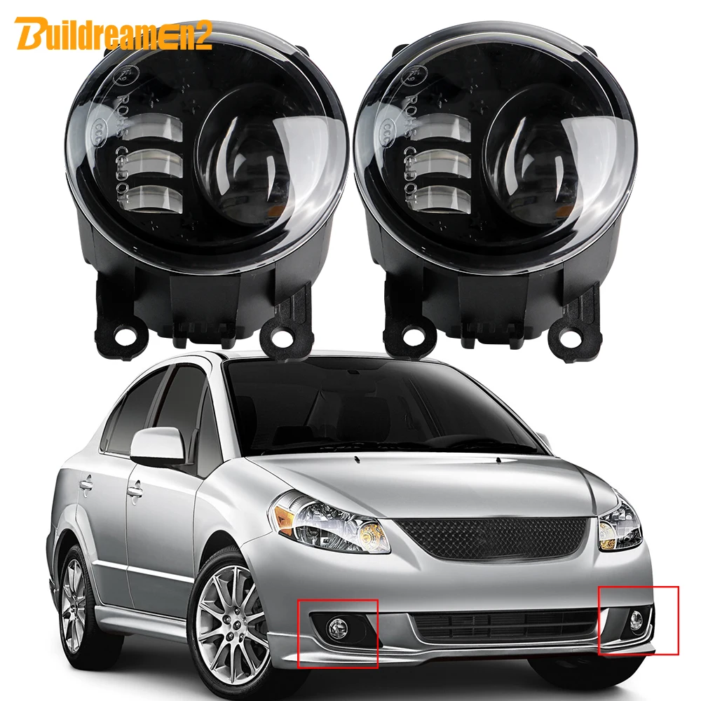 2 X 60W H11 Car Front Fog Light LED Lens Fog Lamp For Suzuki SX4 (EY, GY) Sedan 2006 2007 2008 2009 2010 2011 2012 2013 2014