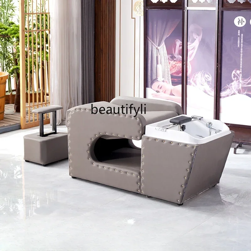 

Water Circulation Head Therapy Shampoo Chair Hair Saloon Dedicated Leather Waterproof Small Household