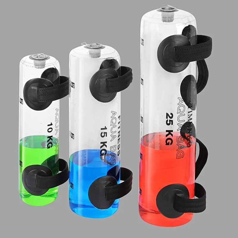 

35kg Adjustable Weight-Bearing Water Bag With Air Pump Gym Strength Training Squats Weightlifting Transparent PVC Secure Straps