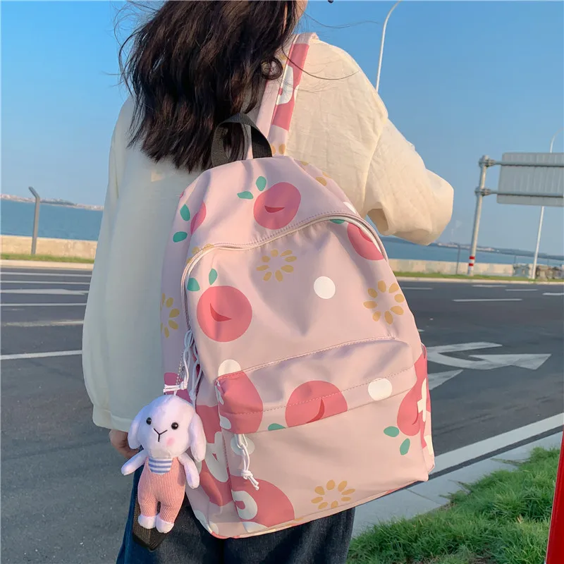 Spring and Summer New Junior High School Girl Backpack Personalized High School Student Graffiti Print Lightweight Shoulders