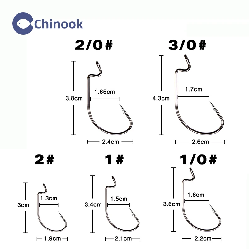 Chinook 50Pcs Fishing Hooks Set Carbon Steel Single Circle Fishing Hook Fly Fishing Jip Barbed Carp Hooks Sea Tackle Accessories