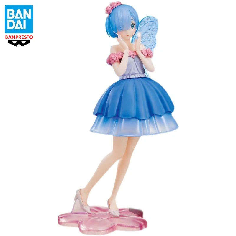 In Stock 100% Original BANPRESTO Bandai Glasses Factory Life in A Different World From Zero Rem Butterfly Genuine Kawaii Gift