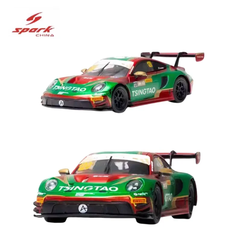 Sparky 1:64 Porsche 992 GT3 R Macao GT Cup 2023 alloy model, children's collection of decorative toys, gifts for children.