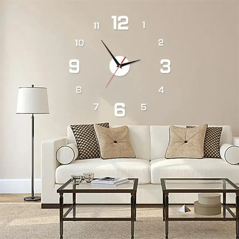 Luminous Digital Clock DIY Stereoscopic Wall Clock Silent Clock Living Room Bedroom Wall Clock Home Decorations view 3