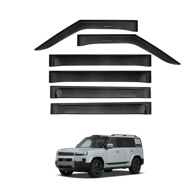 Window Visors TXR Door Deflectors Widened and Thickened Big Size Sun Rain Black Weather Shield Auto Parts for BYD Ti7 2025-