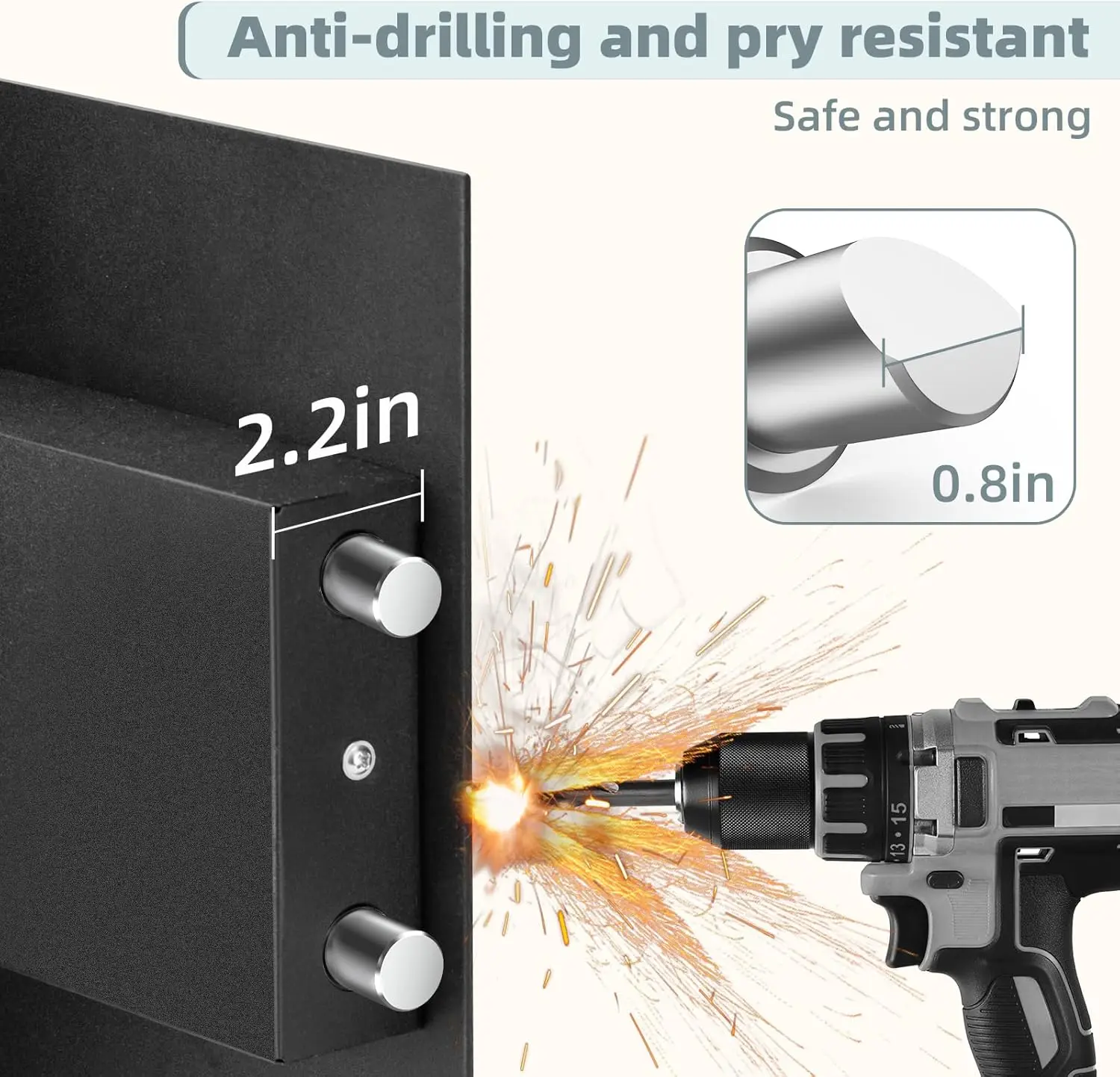 Safe Box, 1.7 Cubic Feet Security Home Safe Box, Electronic Digital Keypad, Alarm System, W/Removable Shelf, Money Box for Money