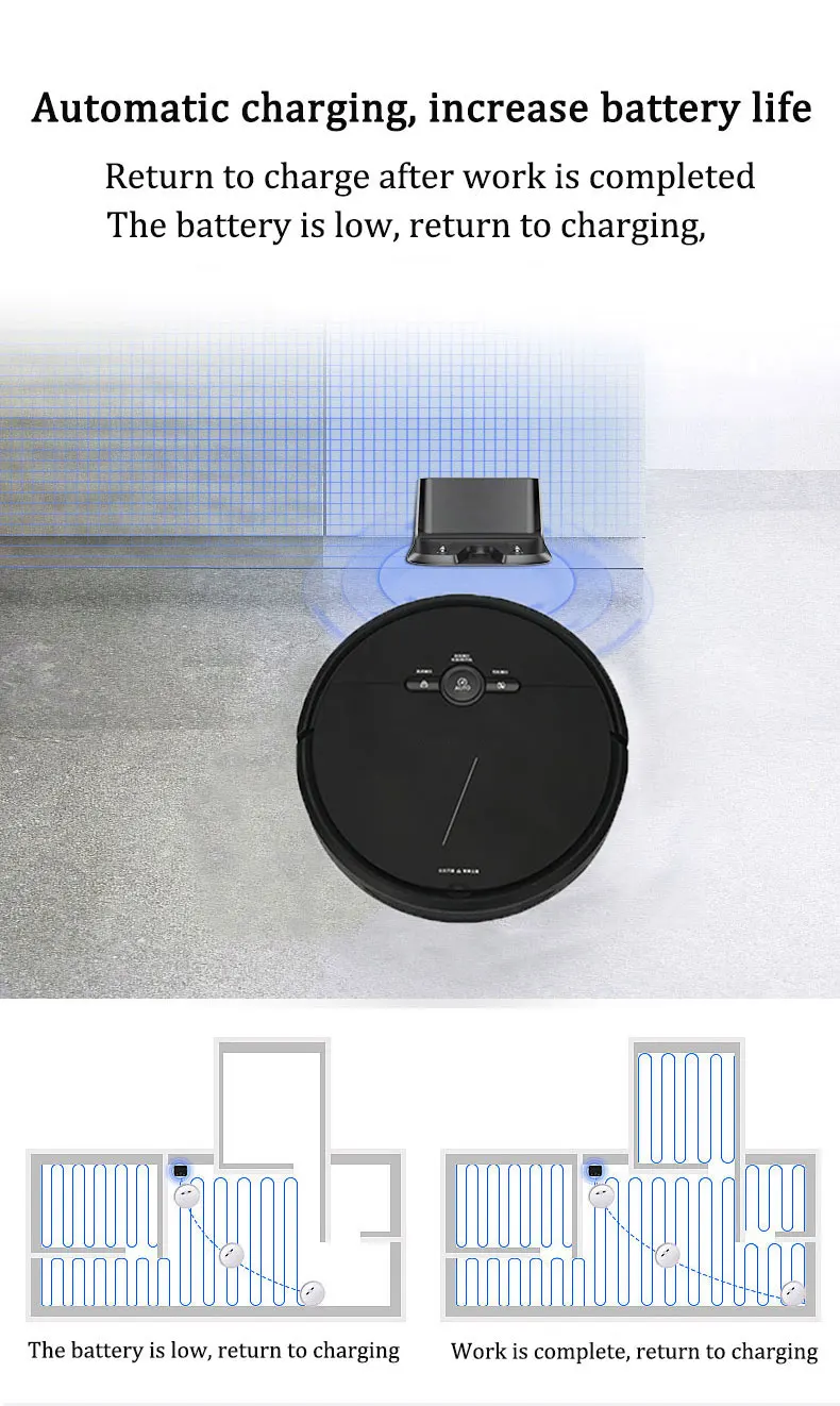 3600PA Robot Vacuum Cleaner Smart Wireless Navigation APP Area On Map Floor Cleaning Sweeping Machine Cleaner Robot For Home