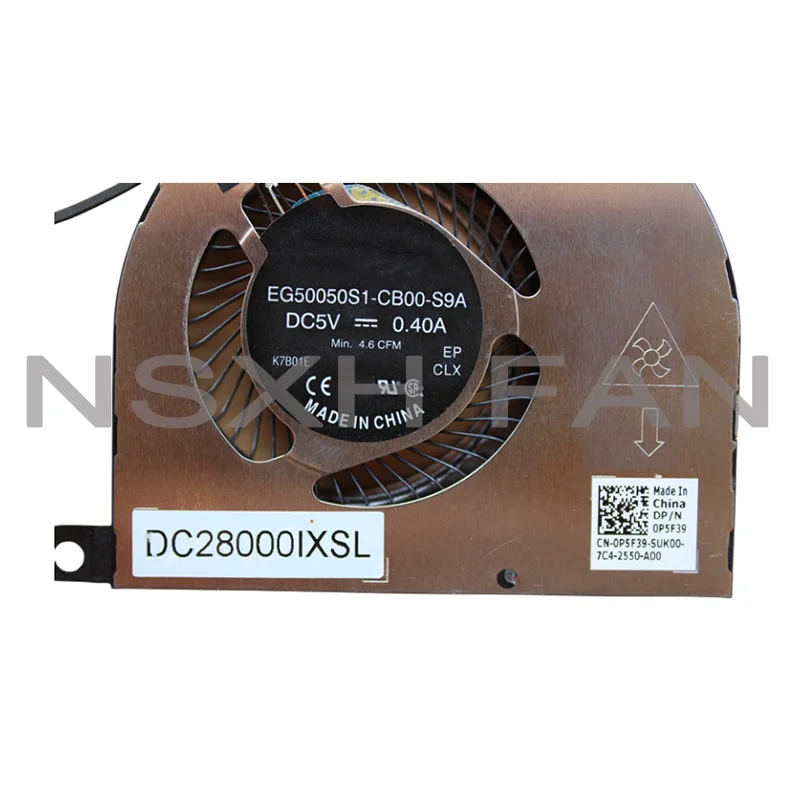 Ventilador de refrigeração do servidor, EG50050S1-CB00-S9A Latitude 5480 5490 5491 5495, 5495