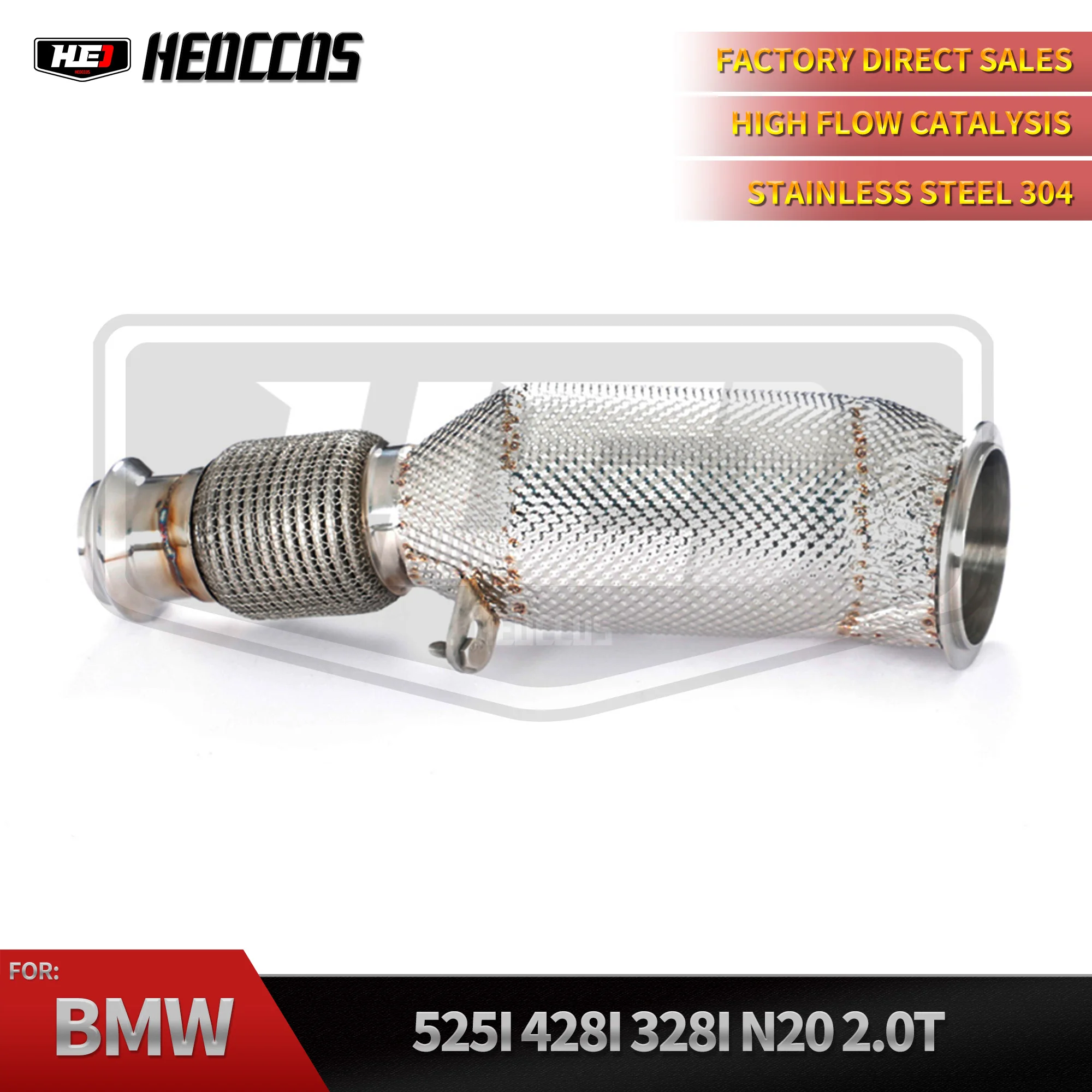

HEO Exhaust Pipe for 2012-2017 BM N20 & N26 120i 128i 228i 320i 328i 428i F20 F21 F22 F30 F32 F33 F36 SUS304 HP Downpipe