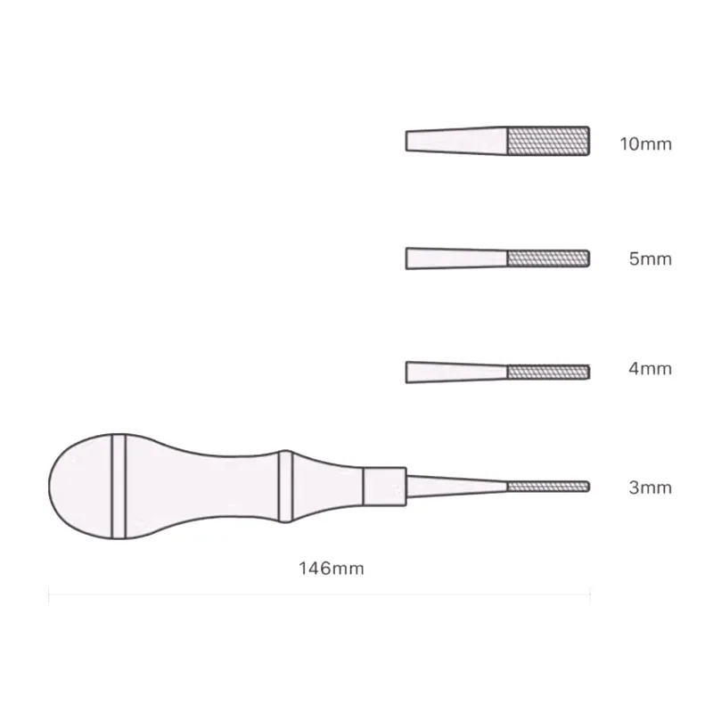 DIY tool with wooden handle diamond pattern 3/4/5/10MM leather edge treatment surface polishing rasp leather craft