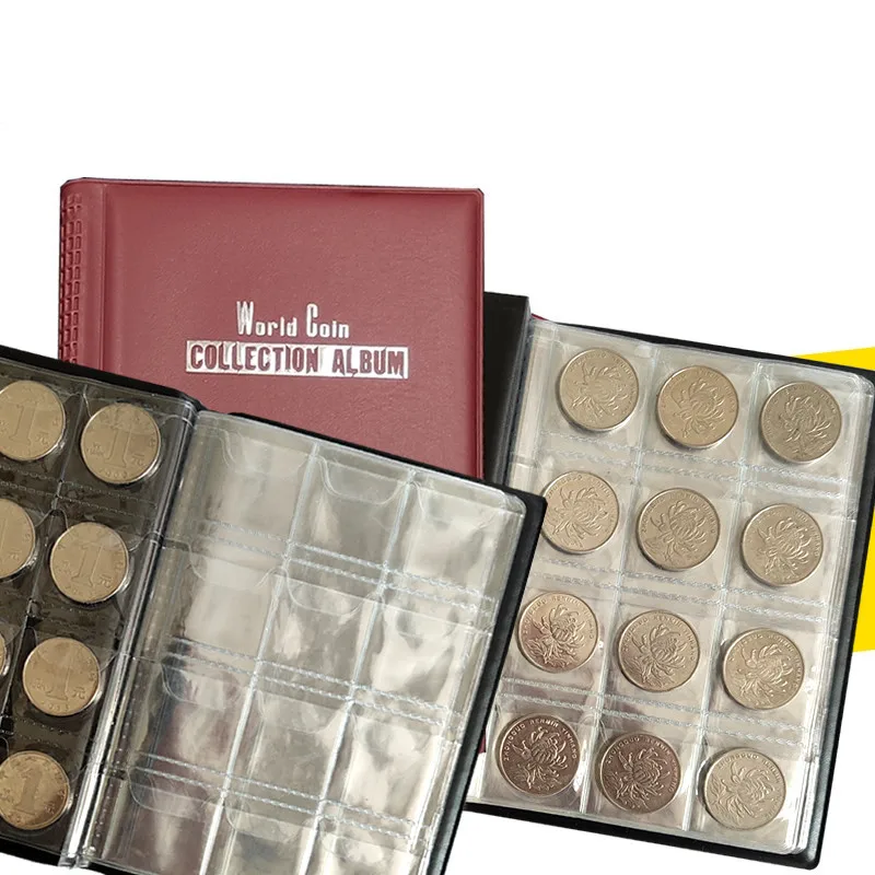120 Taschen Künstliche PU Leder Münzen Sammlung Album Buch PVC Film Sammeln Geld Organizer Multifunktionale Lagerung Taschen – Detail 5