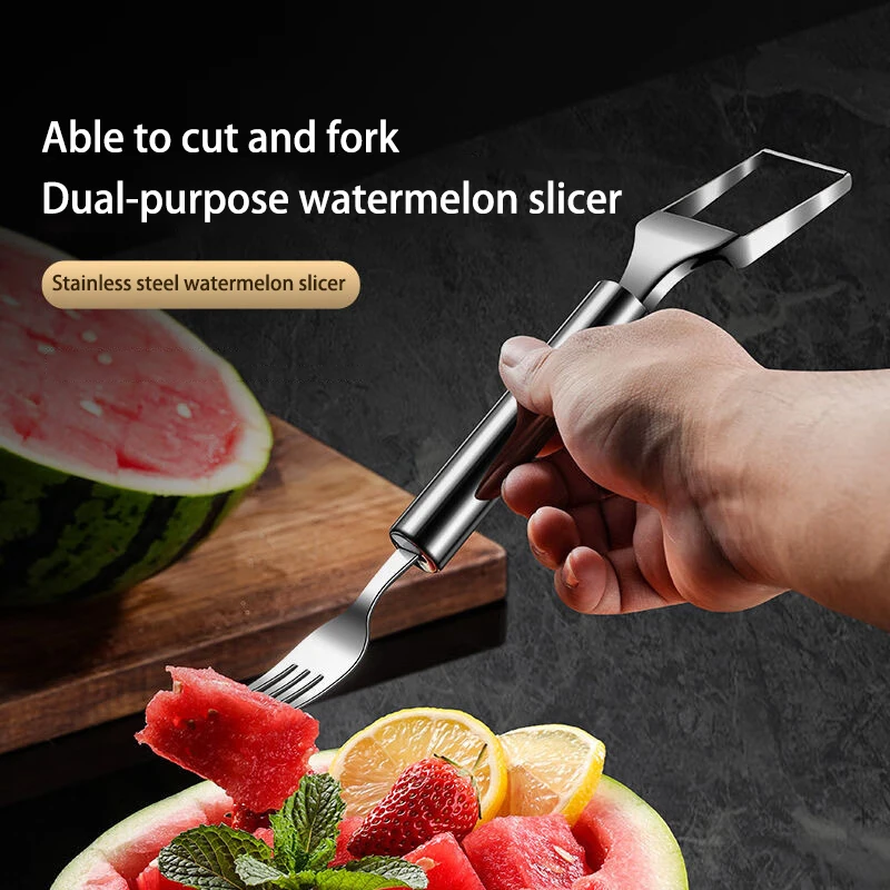 Stainless Steel Dual-Use Watermelon Cutter Artifact Salad Fruit Slicer Cutter Tool Watermelon Digger Kitchen Accessories Gadgets