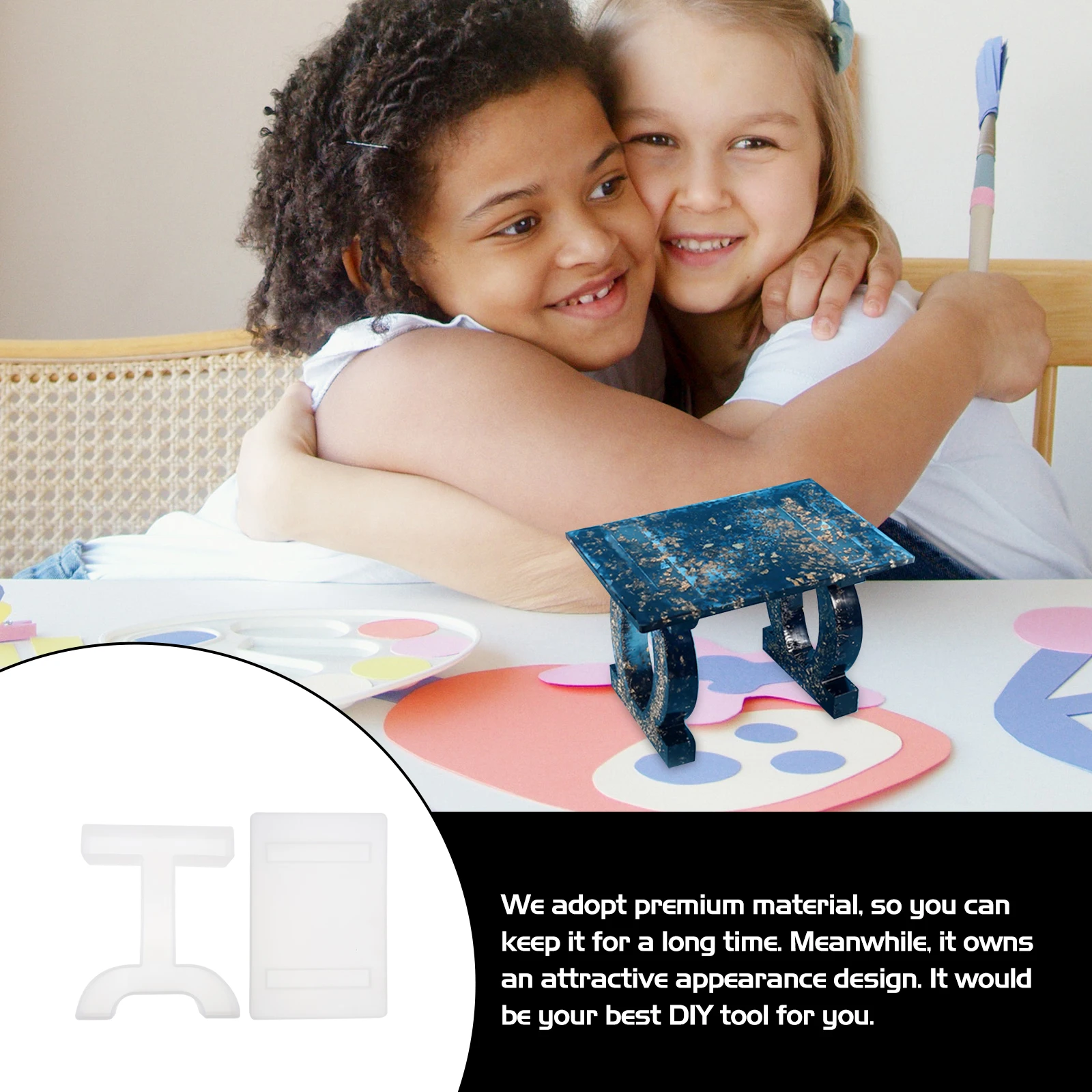 2 Pcs DIY Molds Mini Table Making Manual Diy Mini Stool Molds Mold Moulds Small Stool Crystal Making Supplies Jewelry Parts