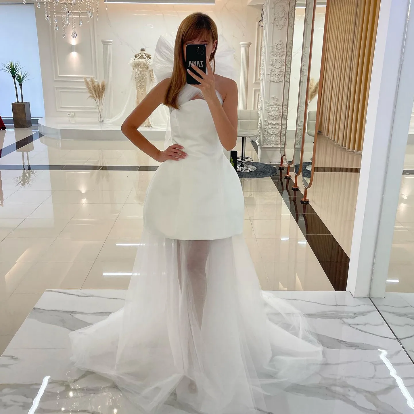 

Couture Pure White Long Women Party Dresses Halter Bow A-line Illusion Bridal Wedding Dress Female Maxi Gowns